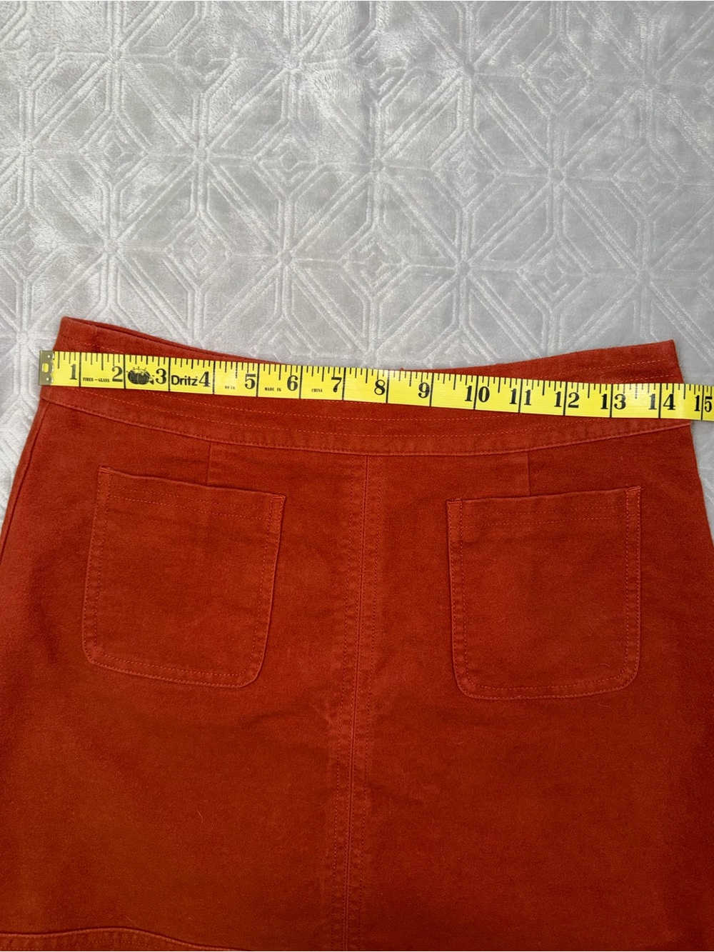 Boden Rust-Orange Mini Skirt with Front Pockets - Picture 9 of 9